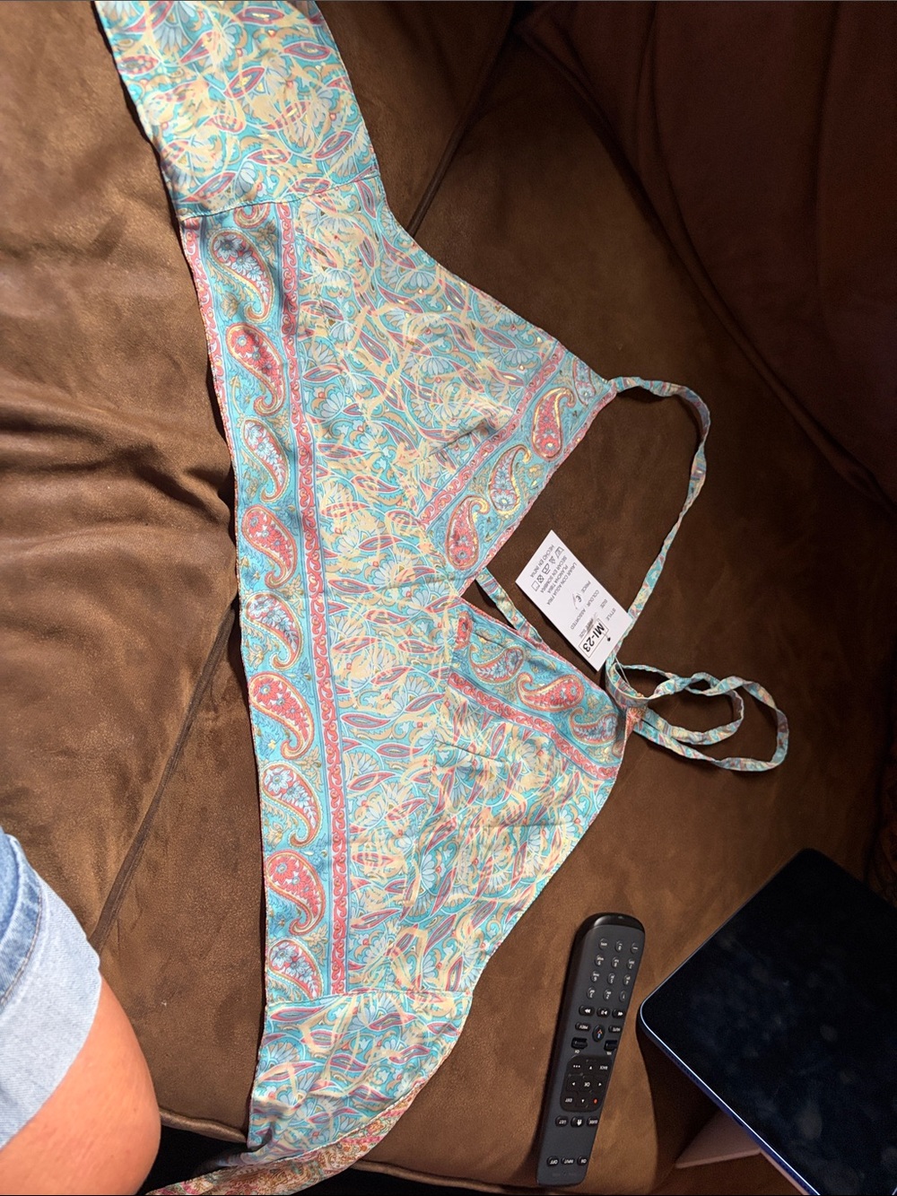 Women’s One-Piece Swimsuit in Aqua Paisley